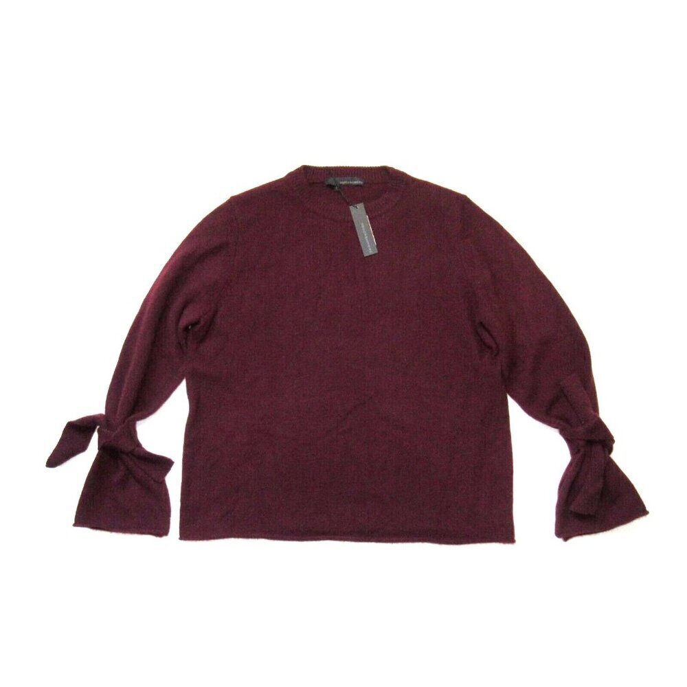 NWT 360Cashmere Erika in Rouge Cashmere Tie Sleeve Crewneck Sweater Pullover M